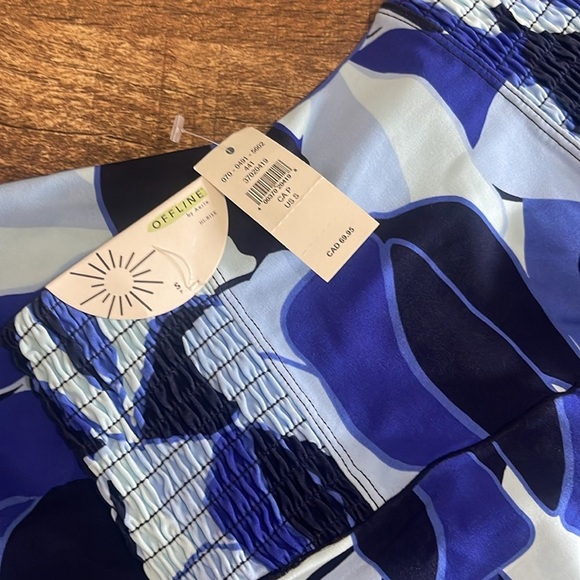 OFFLINE By Aerie Blue Real Me Smocked High Waisted 7/8 Legging in Blue Breeze - Picture 7 of 7